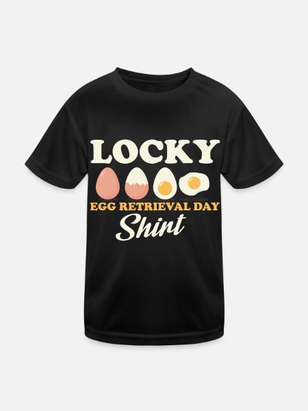 Lucky Egg retrieval day Motifs - Kids Functional T-Shirt - black - Front