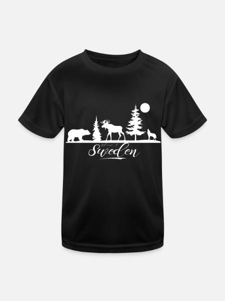 Suède Suède Viking Nordique Scandinavie Solstice d’été - T-shirt sport Enfant - noir - Devant