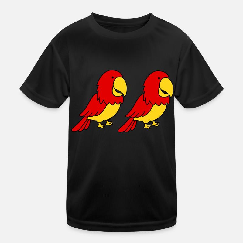 papagei 2 - Kinder Funktions-T-Shirt - Schwarz