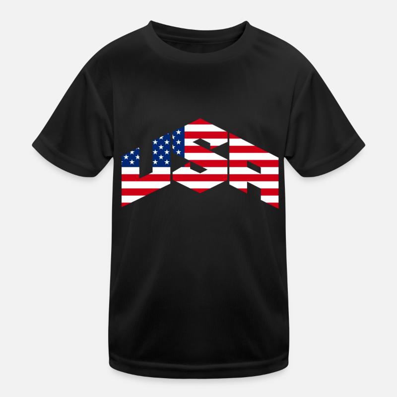 USA - Kids Functional T-Shirt - black