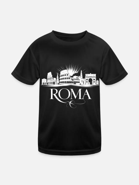 Latium Skyline - Kinder Funktions-T-Shirt - Schwarz - Vorne