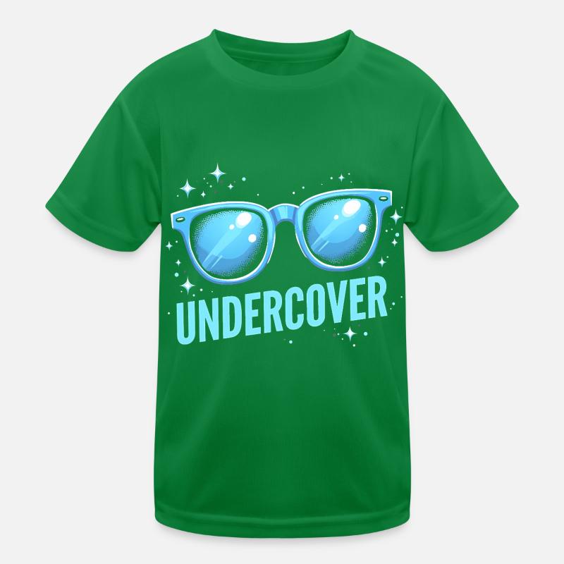 Undercover Kostüm - Sonnenbrille Spaß Kinder Funktions-T-Shirt