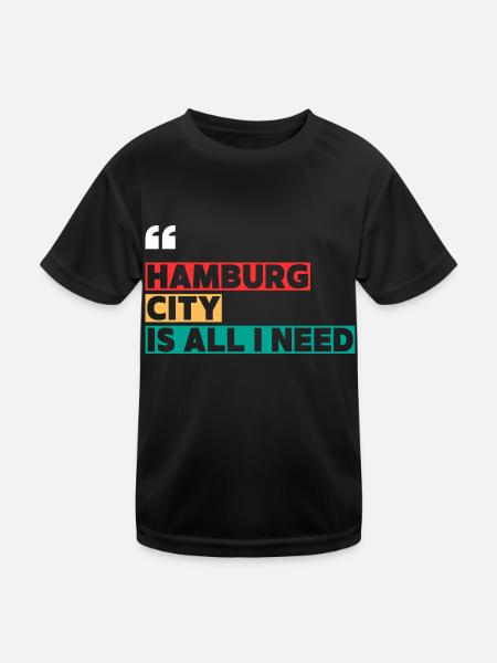 Hamburg City is all i need - Kids Functional T-Shirt - black
