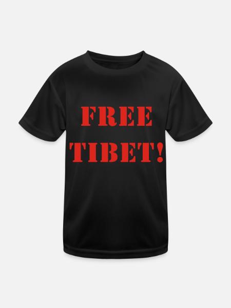 FREE TIBET! - Kinder Funktions-T-Shirt - Schwarz - Vorne