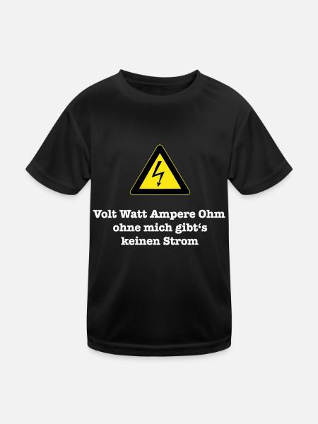 volt_watt - Kinder Funktions-T-Shirt - Schwarz
