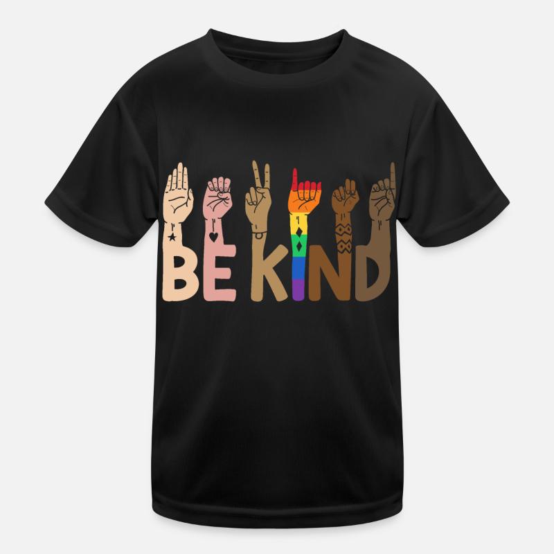 Be Kind LGBT Regenbogen Kinder Funktions-T-Shirt