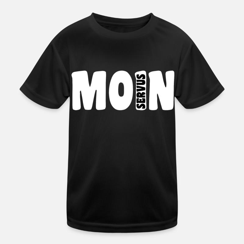 Moin Servus | White - Kinder Funktions-T-Shirt - Schwarz