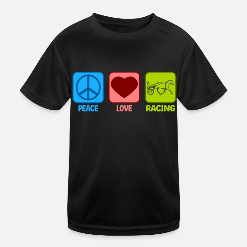 Harness Racing Peace Love Kids Functional T-Shirt