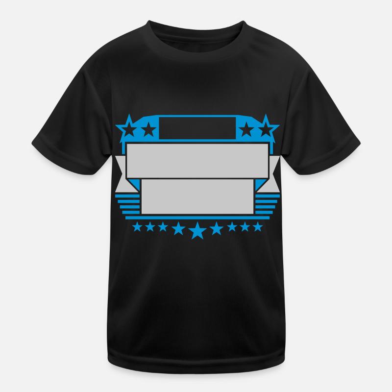Text einfügen Rahmen Schild Kinder Funktions-T-Shirt