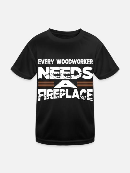 funny carpenter quotes wood carpenter saw - Kinder Funktions-T-Shirt - Schwarz - Vorne