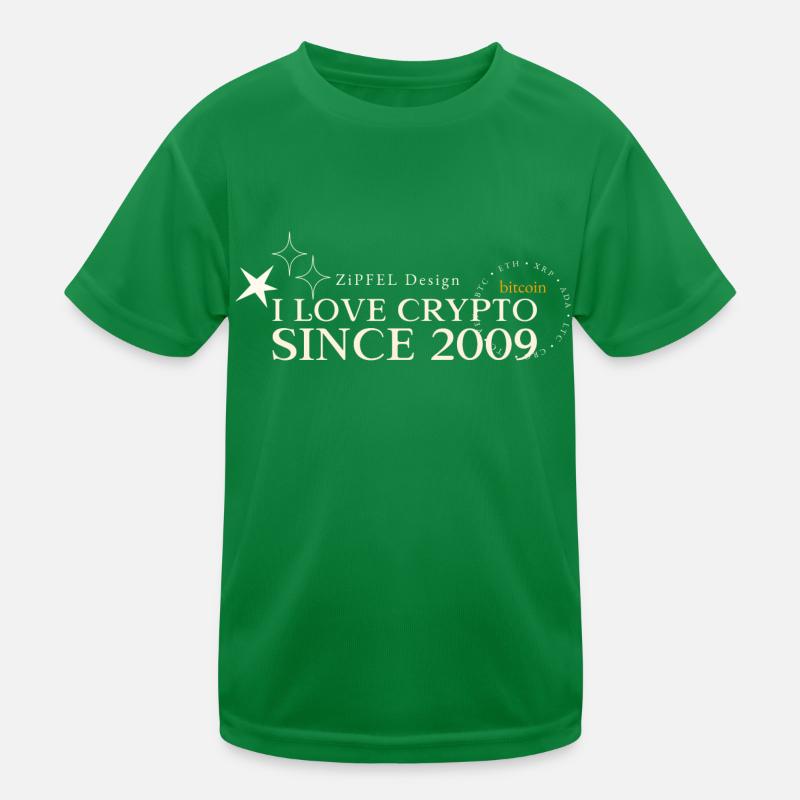 I Love Crypto since 2009 - Geschenk Kinder Funktions-T-Shirt