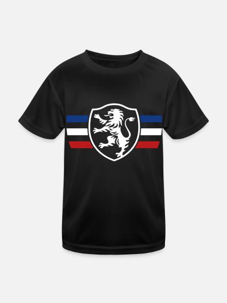 LOGO LION DESIGN BLAU WEISS ROT Frankreich - Kinder Funktions-T-Shirt - Schwarz - Vorne