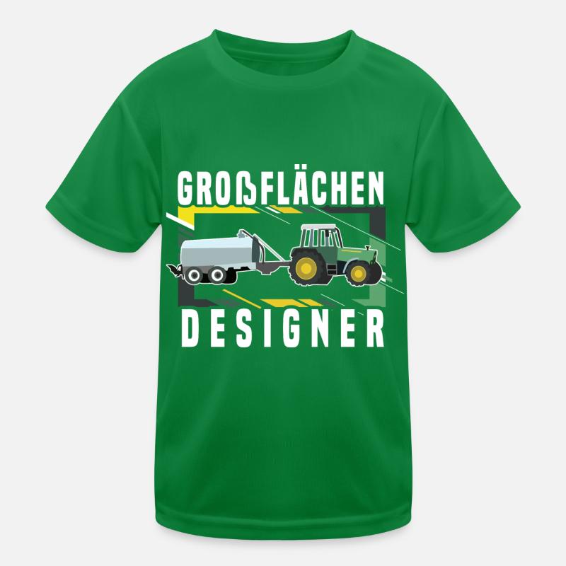 Großflächendesigner Traktorfahrer Kinder Funktions-T-Shirt