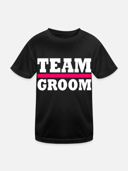 Team groom - Kids Functional T-Shirt - black - Front