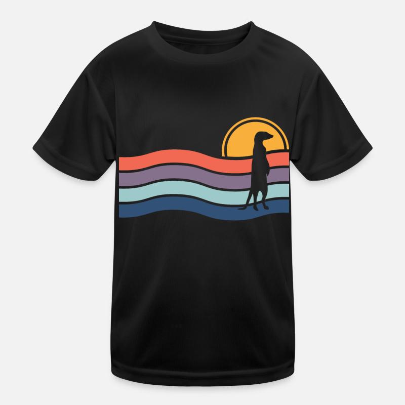 Erdmännchen - Kinder Funktions-T-Shirt - Schwarz