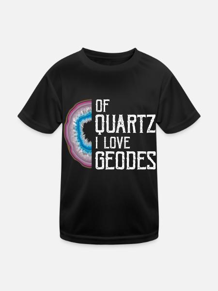 Recherche sur les roches et conception de roches à quartz - T-shirt sport Enfant - noir - Devant