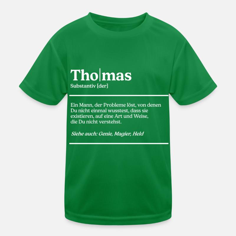 Thomas Name Definition Design für stolze Thomas Kinder Funktions-T-Shirt