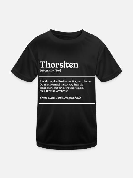 Thorsten Definition Design für stolze Thorstens - Kinder Funktions-T-Shirt - Schwarz - Vorne