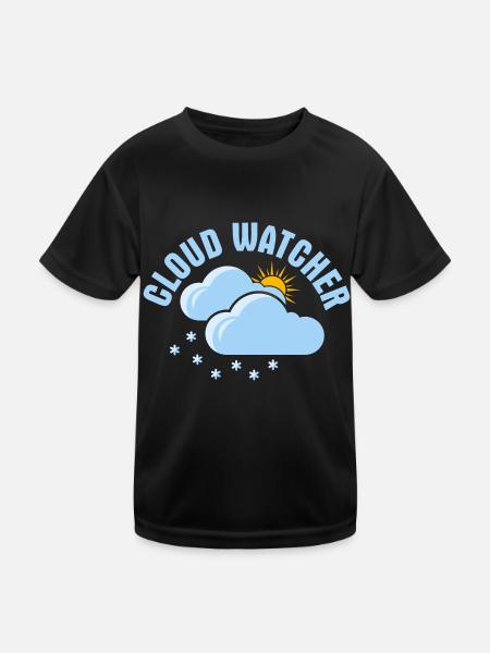 Cloud Watcher Meteorology Weather - Kinder Funktions-T-Shirt - Schwarz - Vorne