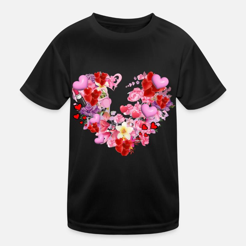 Cœur de fleur, Fleurs,Floral, Fleur, Cœurs T-shirt sport Enfant