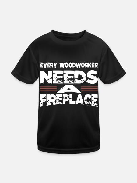 woodcutter felling quote birthday present - Kids Functional T-Shirt - black - Front
