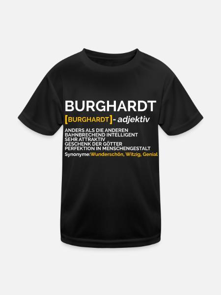 Burghardt - Kinder Funktions-T-Shirt - Schwarz - Vorne