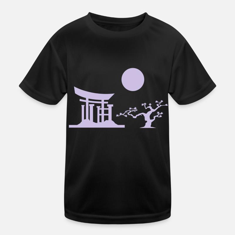 Japan Gate Silhouette Kids Functional T-Shirt