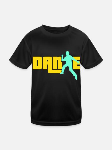 Dance Text Dancing Man Silhouette Party Music - Kids Functional T-Shirt - black - Front