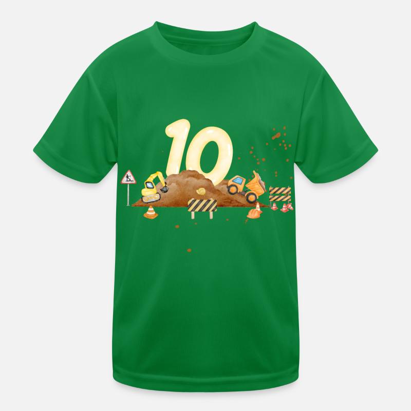 10-jähriges Jubiläum Baustelle Kinder Funktions-T-Shirt