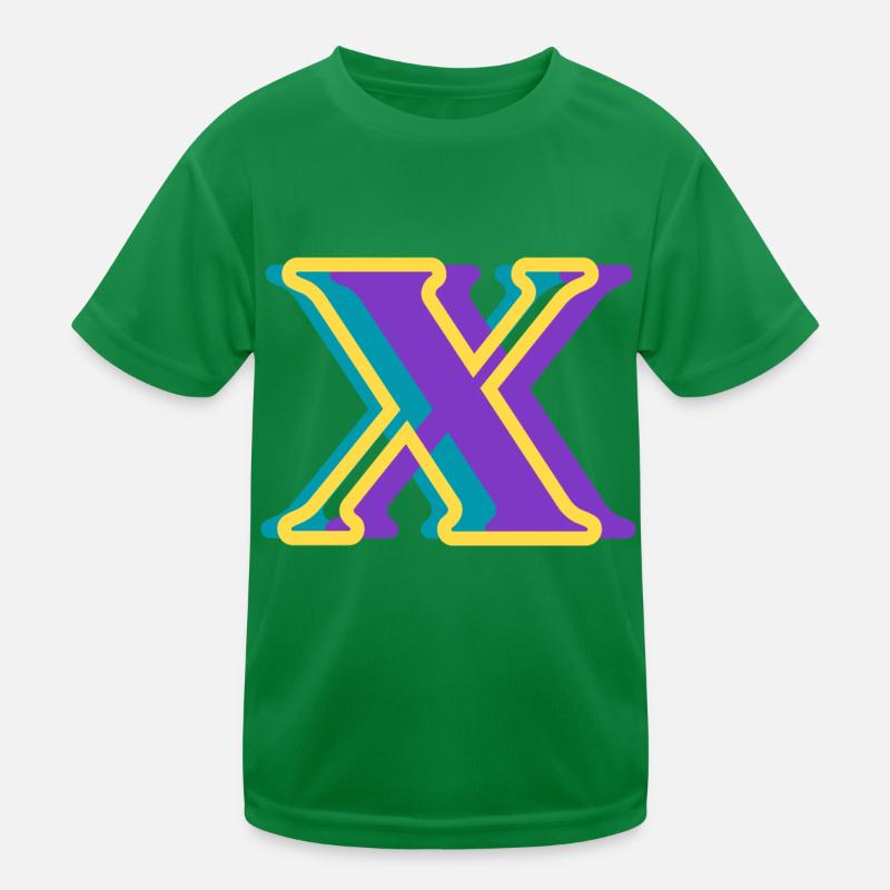 Lettre x multicolore T-shirt sport Enfant