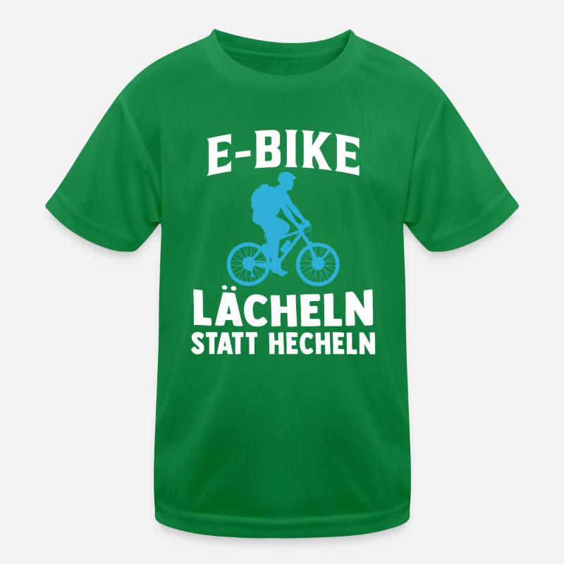 e bike Lächeln statt hecheln Kinder Funktions-T-Shirt