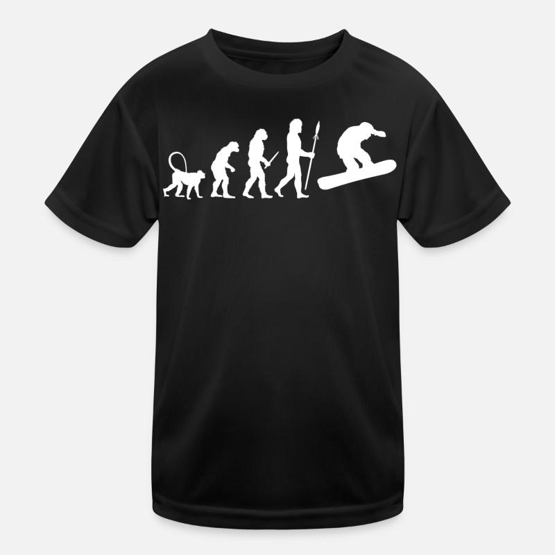 Entwicklung Snowboarding - Kinder Funktions-T-Shirt - Schwarz
