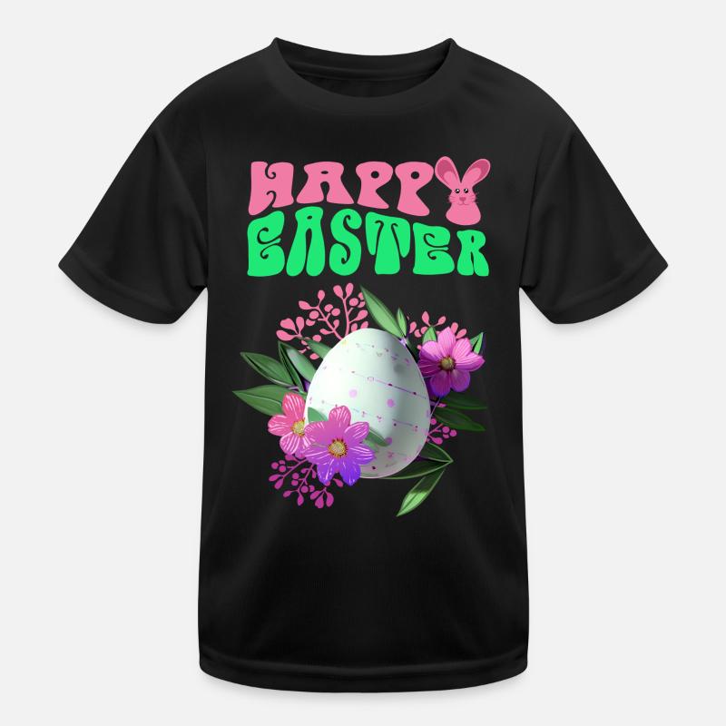 Joyeuses fleurs de Pâques oeuf de Pâques T-shirt sport Enfant