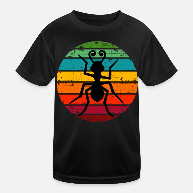 Fourmi Insectes Fourmis Rétro Coucher de Soleil T-shirt sport Enfant