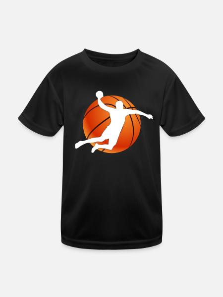 Joueur de basket-ball Streetball Basketball Sports - T-shirt sport Enfant - noir - Devant