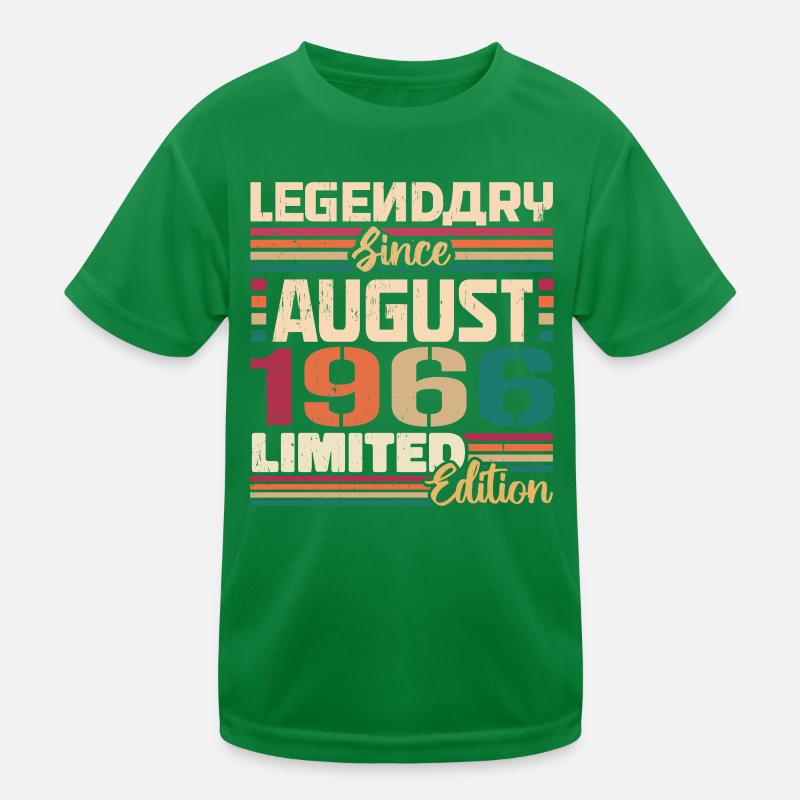 1966 August Geburtstag Legende August 1966 Kinder Funktions-T-Shirt