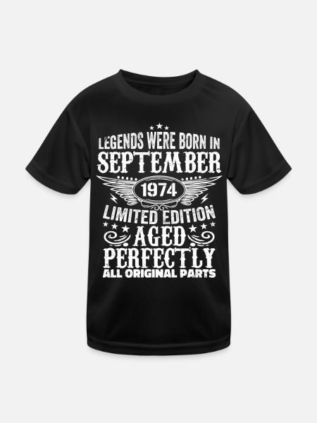 september 1974 Jahrestag september 1974 september - Kinder Funktions-T-Shirt - Schwarz - Vorne