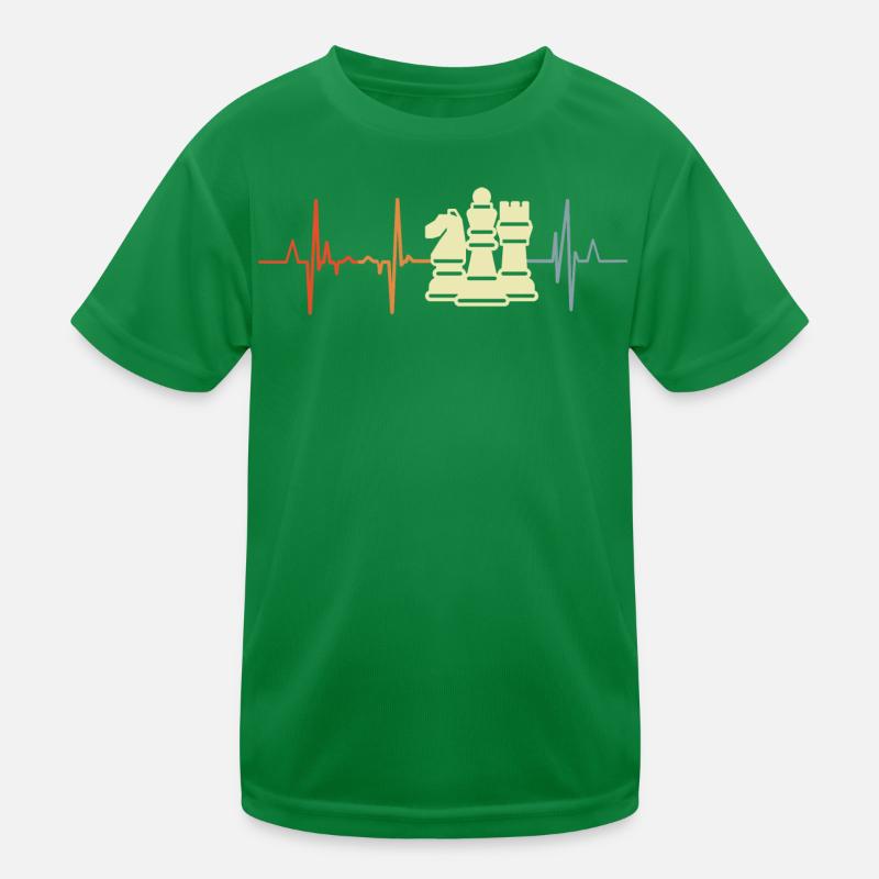 Chess Pieces Cardiogram Kids Functional T-Shirt