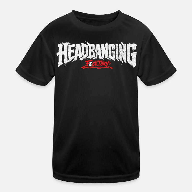 Headbanging logo white Kids Functional T-Shirt
