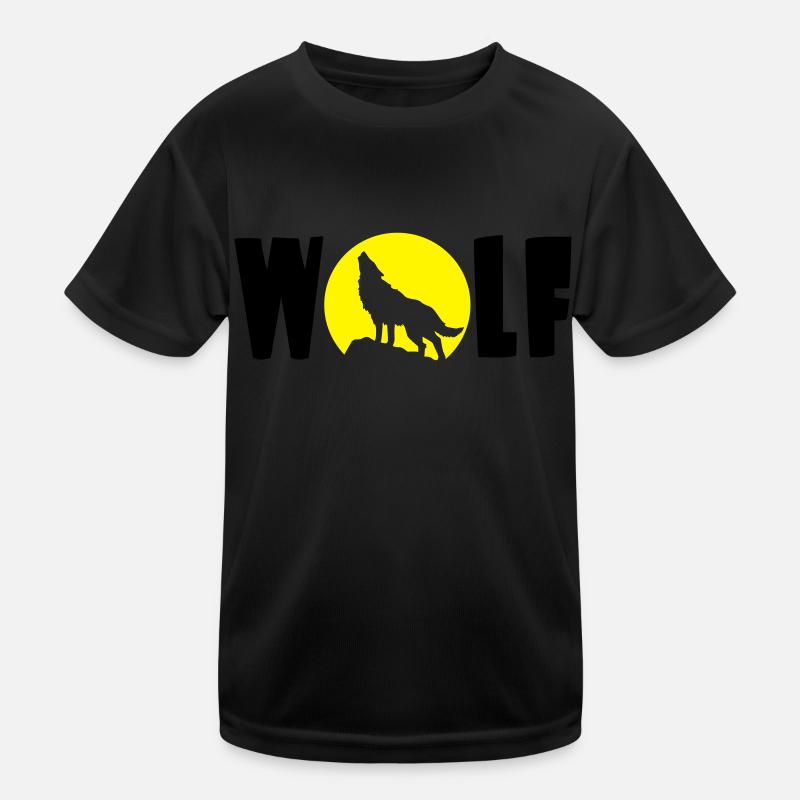 Wolf Mond Kinder Funktions-T-Shirt