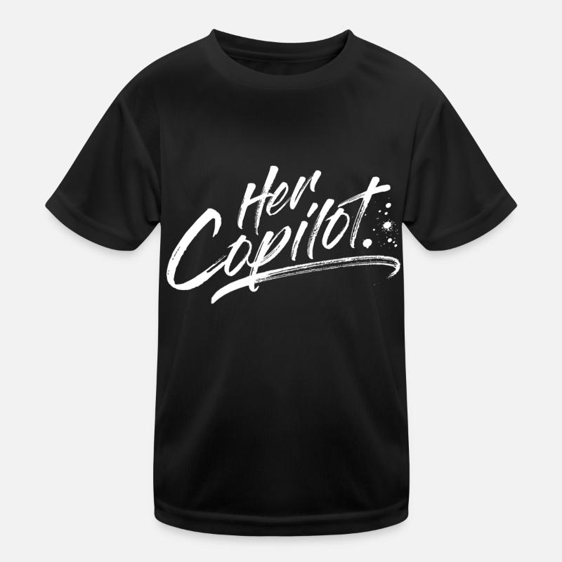 Her Copilot - Kids Functional T-Shirt - black