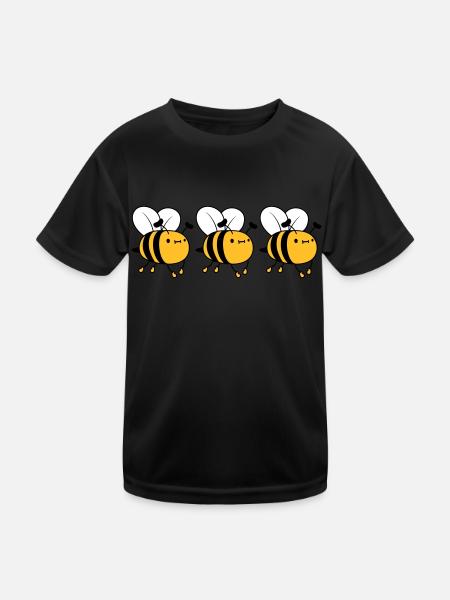 3 abeilles occupées - T-shirt sport Enfant - noir - Devant