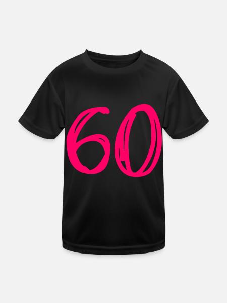 60 YEARS. 60TH ANNIVERSARY. BIRTHDAY 60 YEARS. 60 - Kids Functional T-Shirt - black - Front