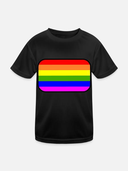 Lgbt - Kinder Funktions-T-Shirt - Schwarz - Vorne