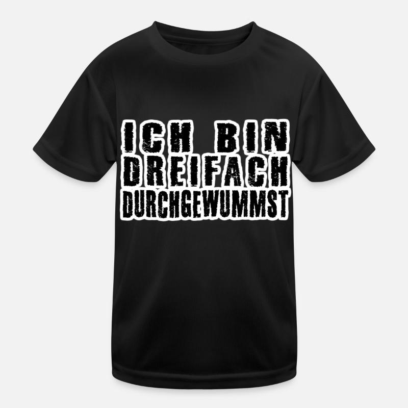 dreifach durchgewummst - Kinder Funktions-T-Shirt - Schwarz
