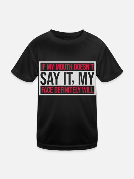 Mon visage le fera certainement - T-shirt sport Enfant - noir - Devant