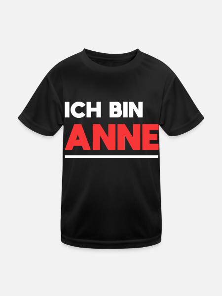 Anne Name Spruch für stolze Annes - Kinder Funktions-T-Shirt - Schwarz - Vorne