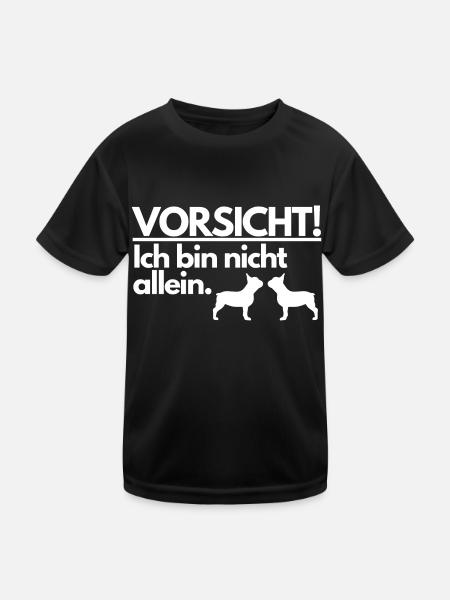 Vorsicht in weiß - Kinder Funktions-T-Shirt - Schwarz - Vorne