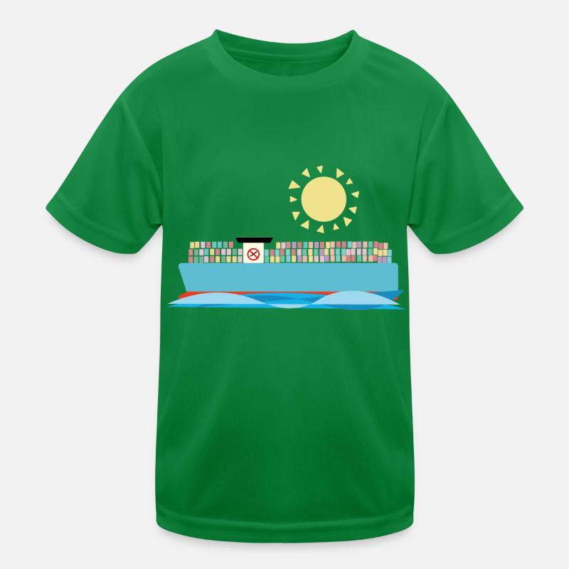 Container Ship Kids Functional T-Shirt
