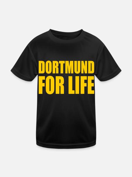 dortmund for life - Kinder Funktions-T-Shirt - Schwarz